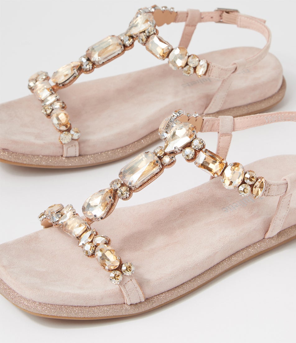 Yopal Nude Suede Jewels Sandals
