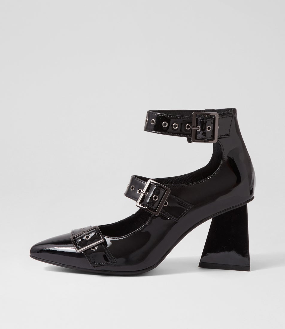 Hanann Black Patent Leather Heels