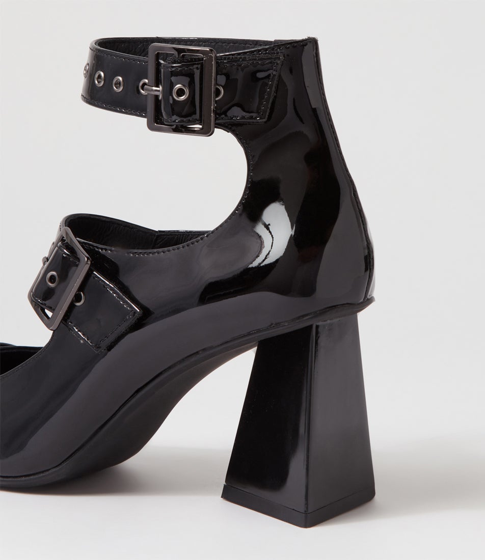 Hanann Black Patent Leather Heels
