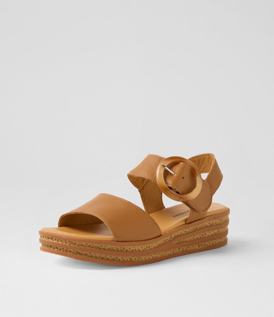 Cubbie Dark Tan Leather Sandals