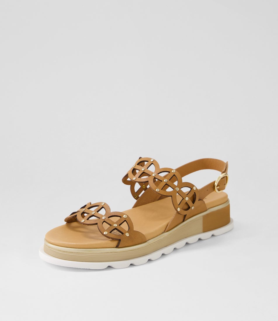 Carola Tan Leather Sandals