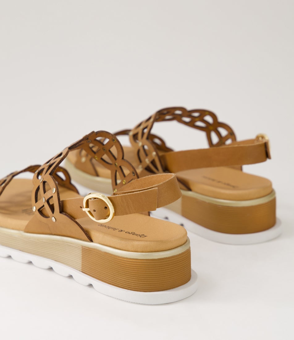Carola Tan Leather Sandals