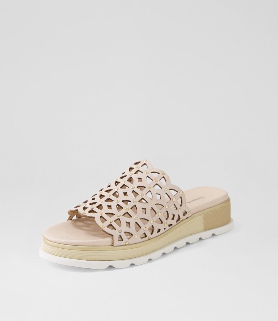 Chade Almond Leather Slides