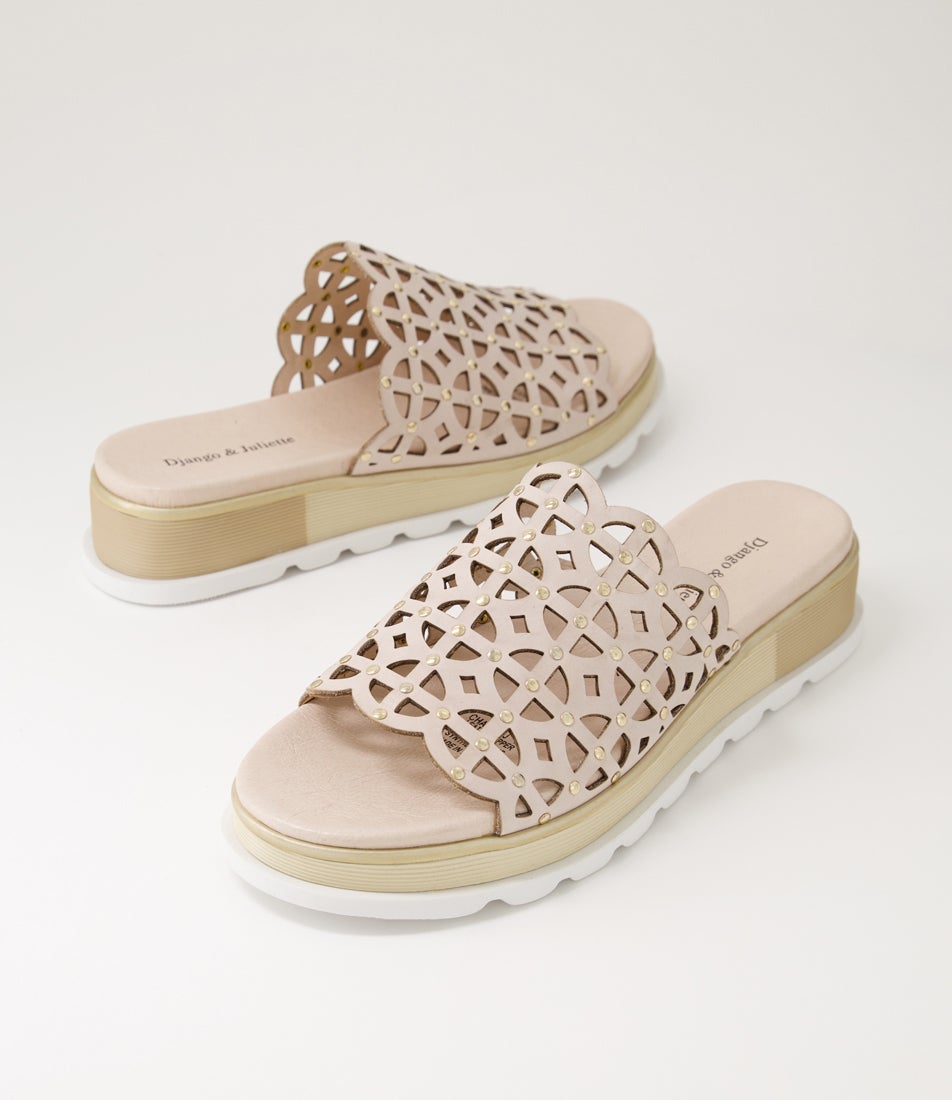 Chade Almond Leather Slides