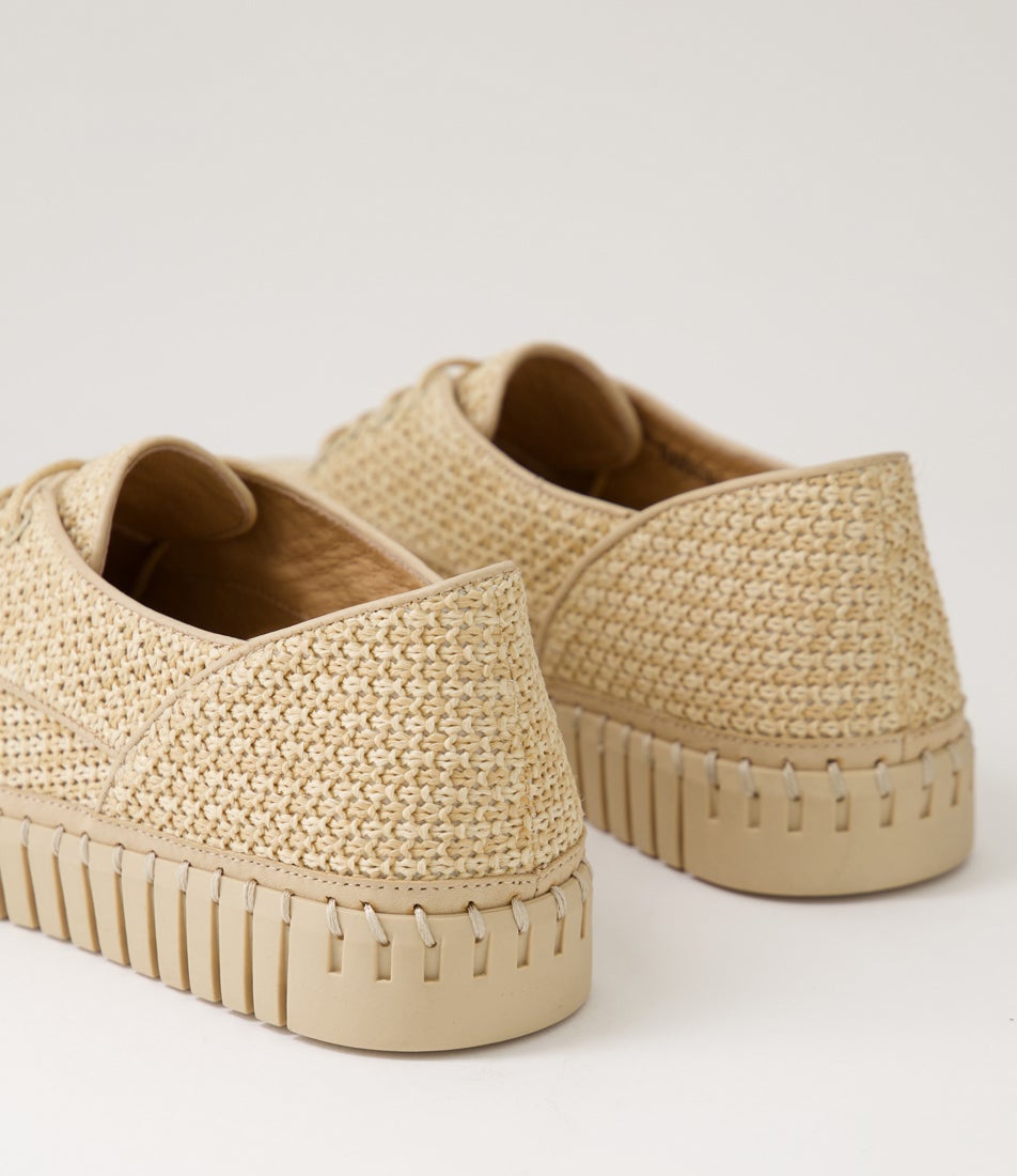 Hamburg Camel Synthetic Raffia Sneakers
