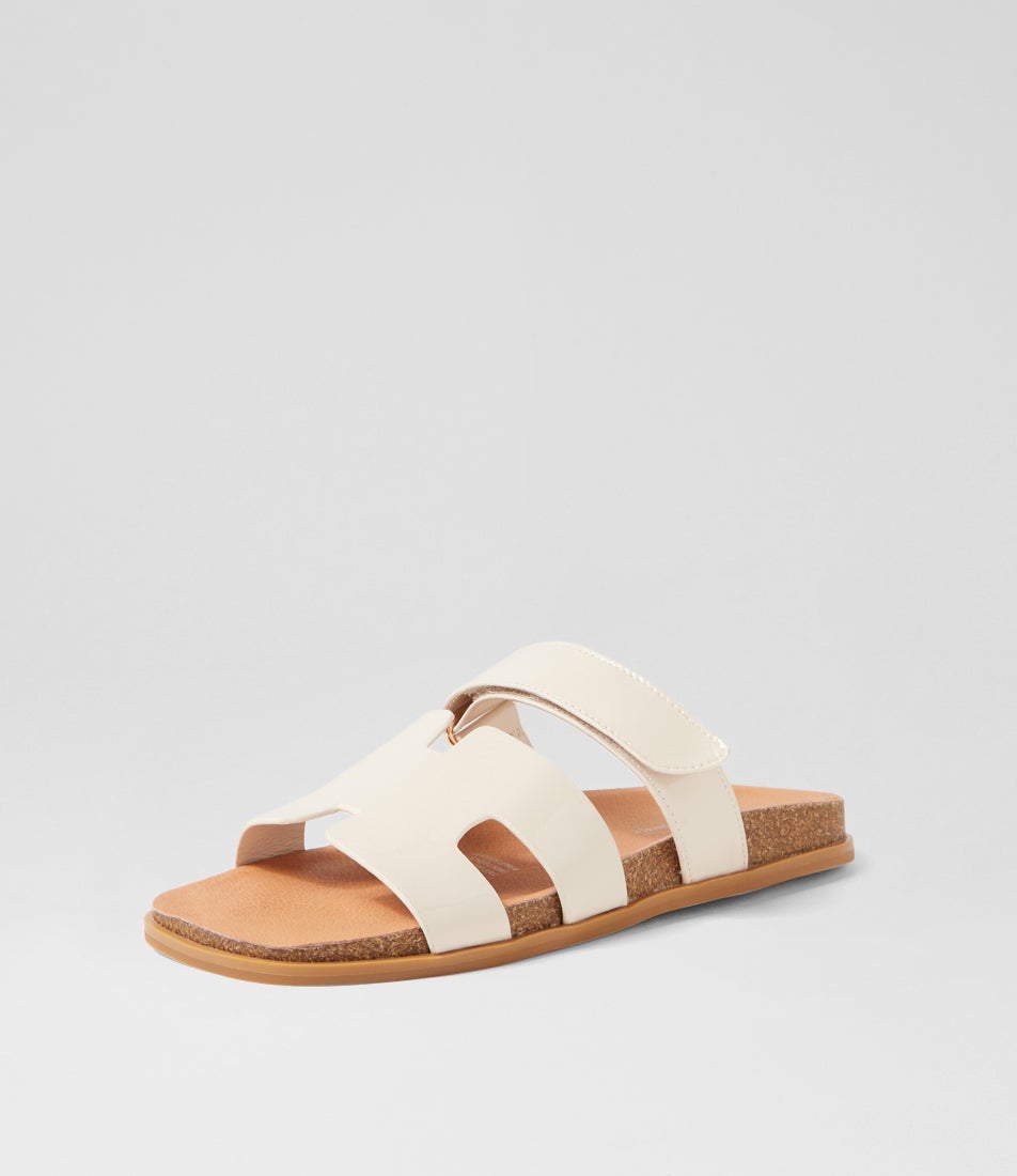 Necho Vanilla Patent Leather Slides