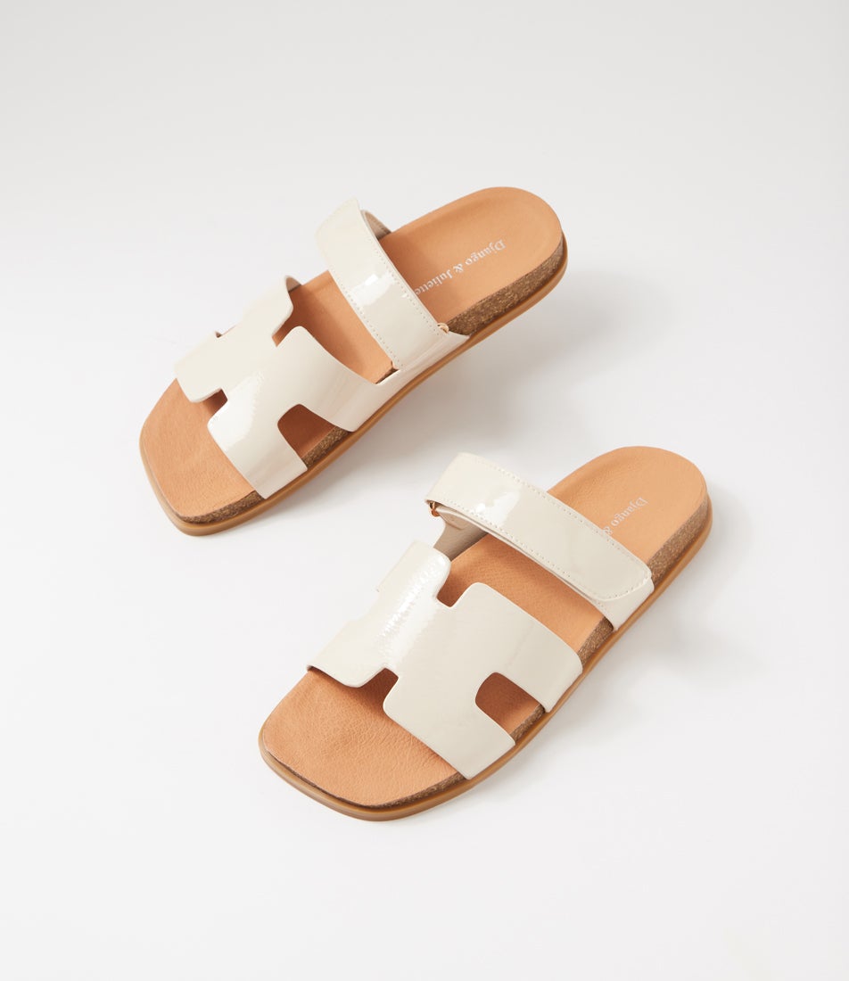 Necho Vanilla Patent Leather Slides