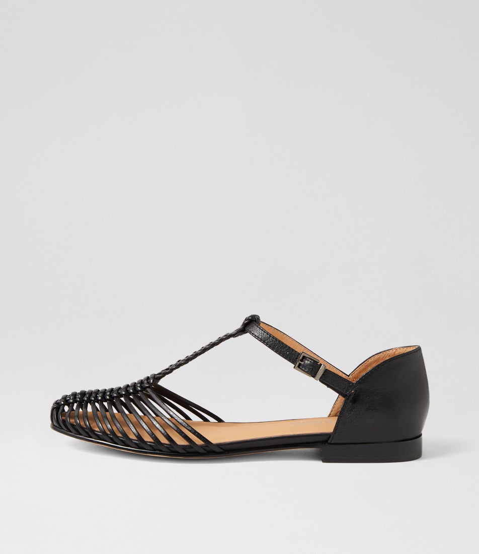 Uguys Black Leather Flat Shoes