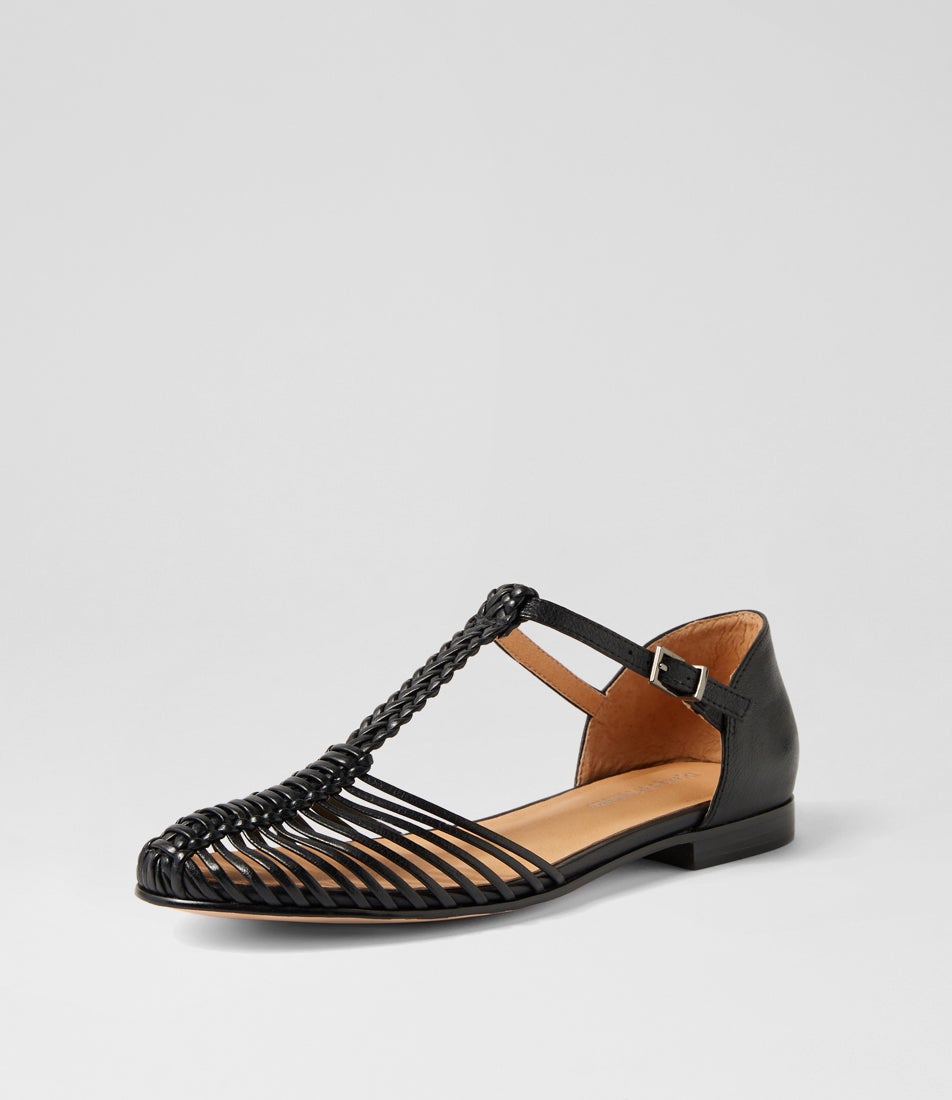 Uguys Black Leather Flat Shoes