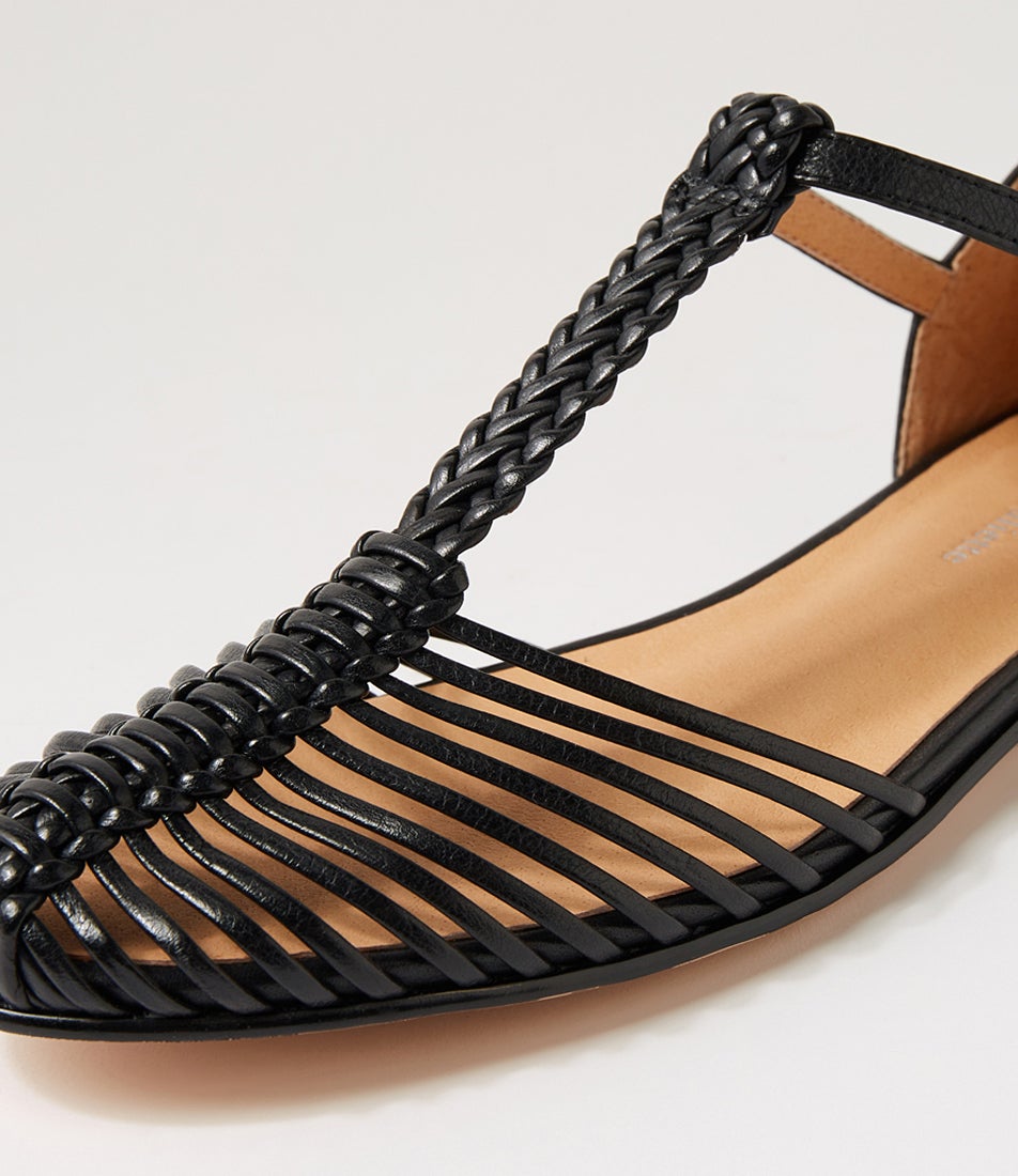 Uguys Black Leather Flat Shoes