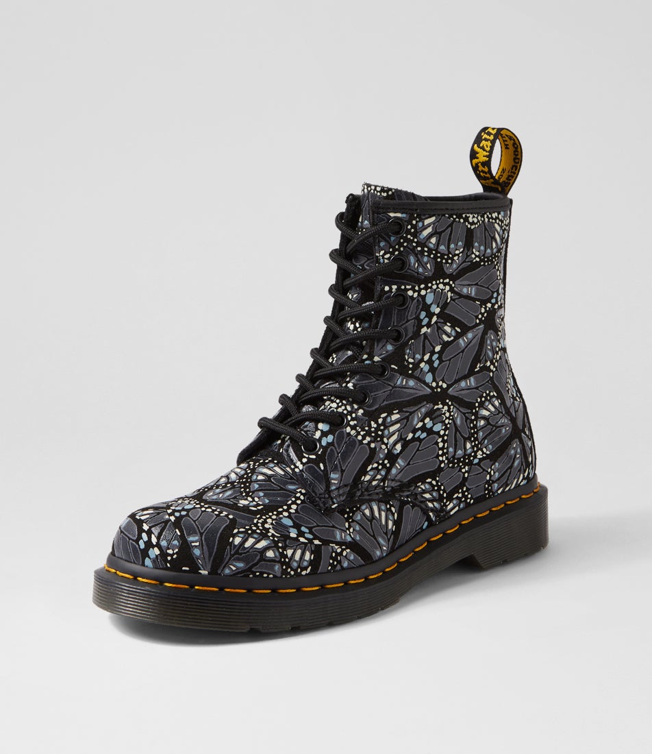 1460 8 Eye Boot Butterfly Grey Suede Lace Up Boots