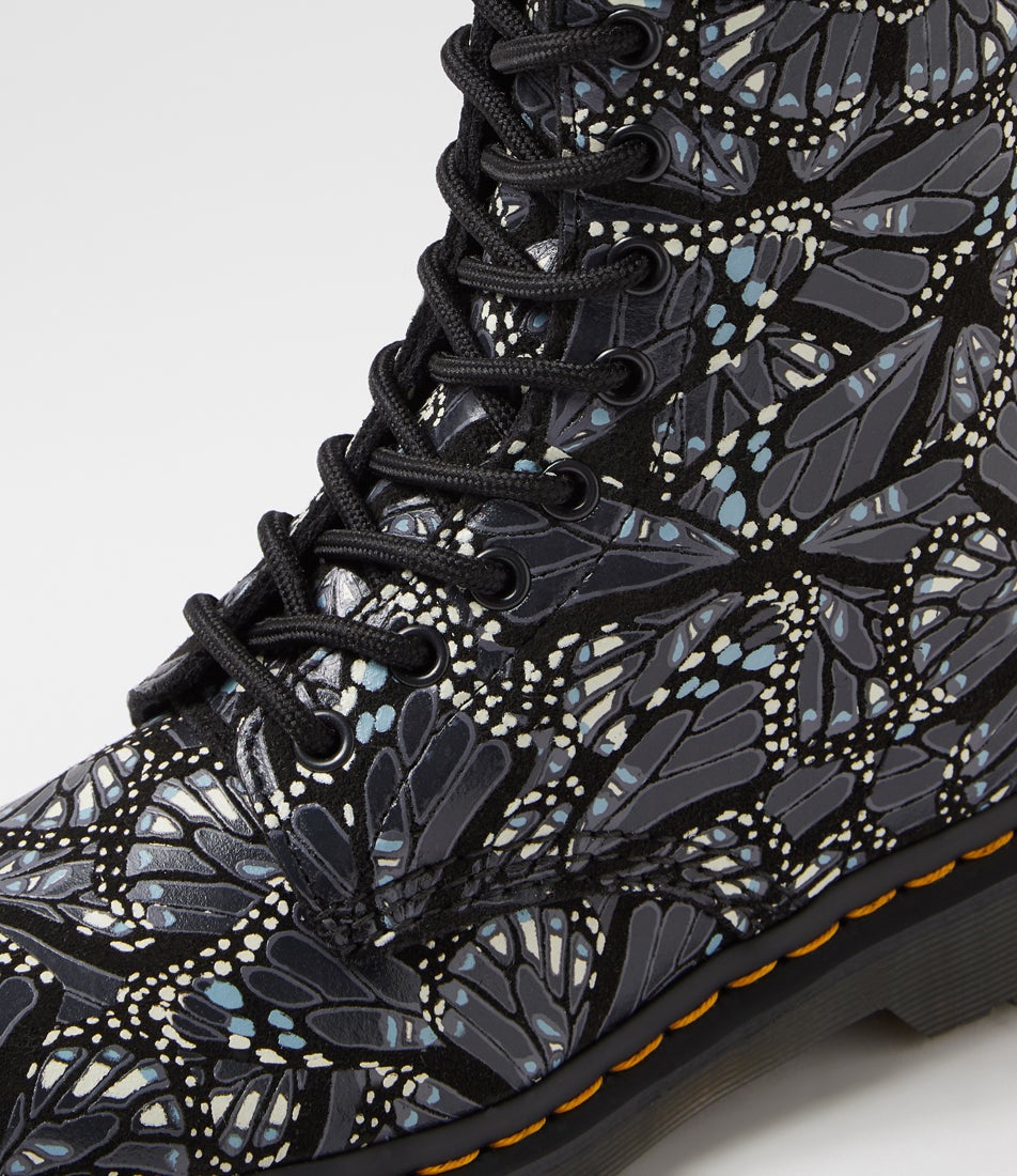 1460 8 Eye Boot Butterfly Grey Suede Lace Up Boots