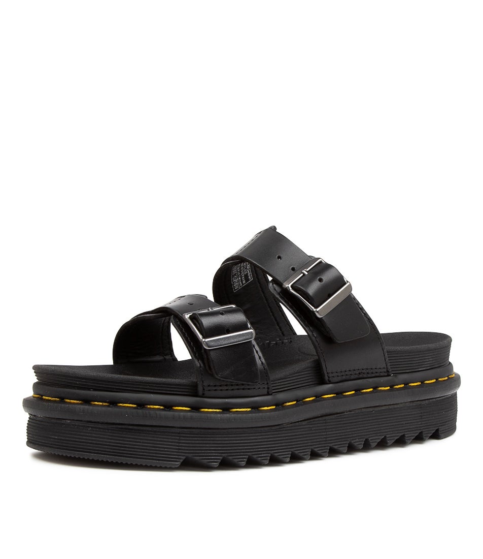 Myles Slide Black Leather