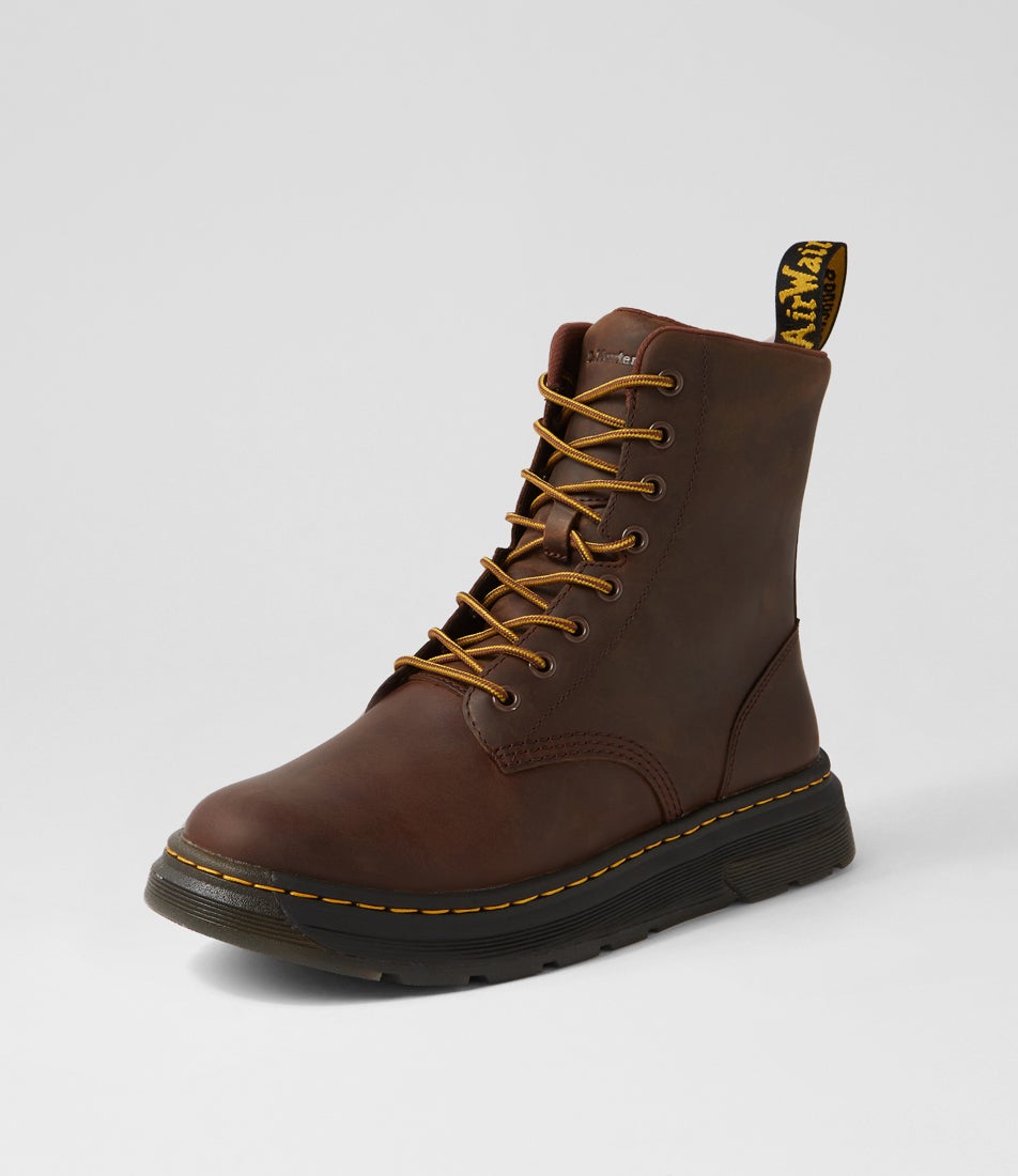 Crewsondark Brown Crazyhorse Leather Lace Up Boots