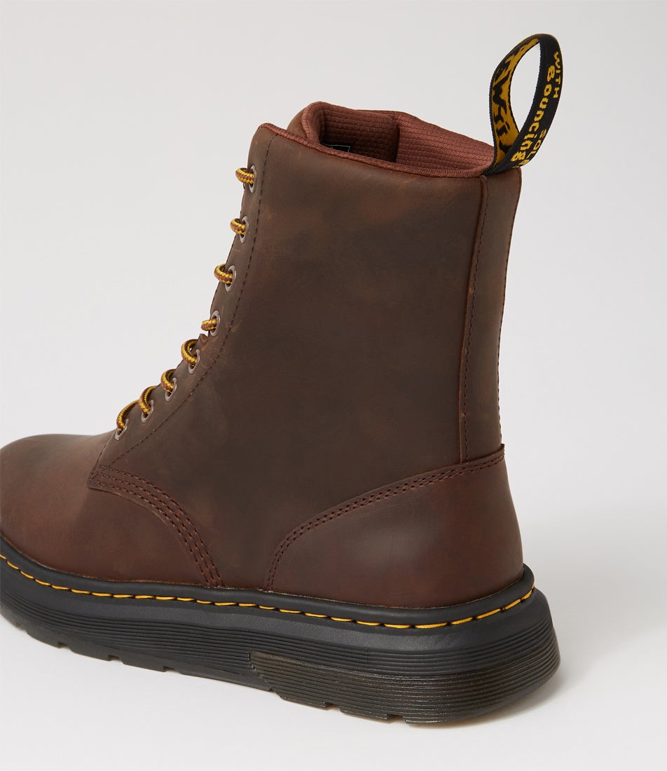 Crewsondark Brown Crazyhorse Leather Lace Up Boots