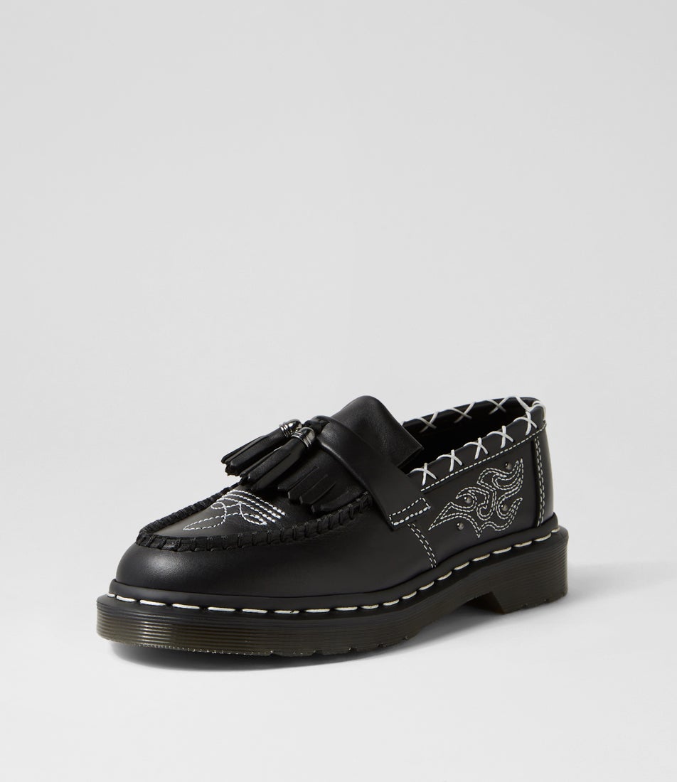 Adrian Ga Tassel Black Wanama Leather Loafers