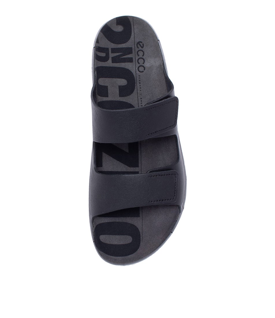 Cozmo M Black Leather Slides