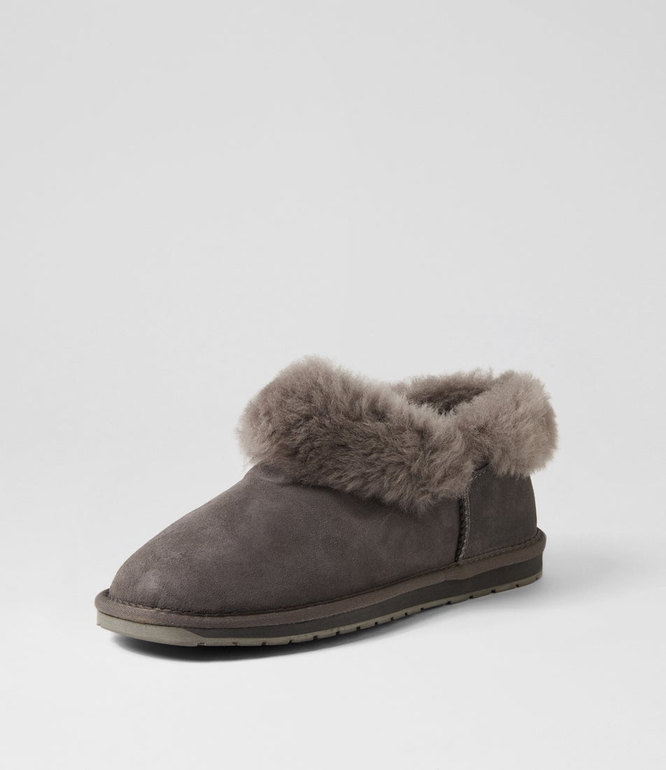 Platinum Mintaro Charcoal Suede Slippers