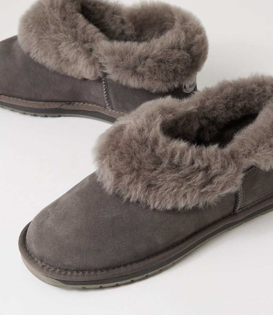 Platinum Mintaro Charcoal Suede Slippers