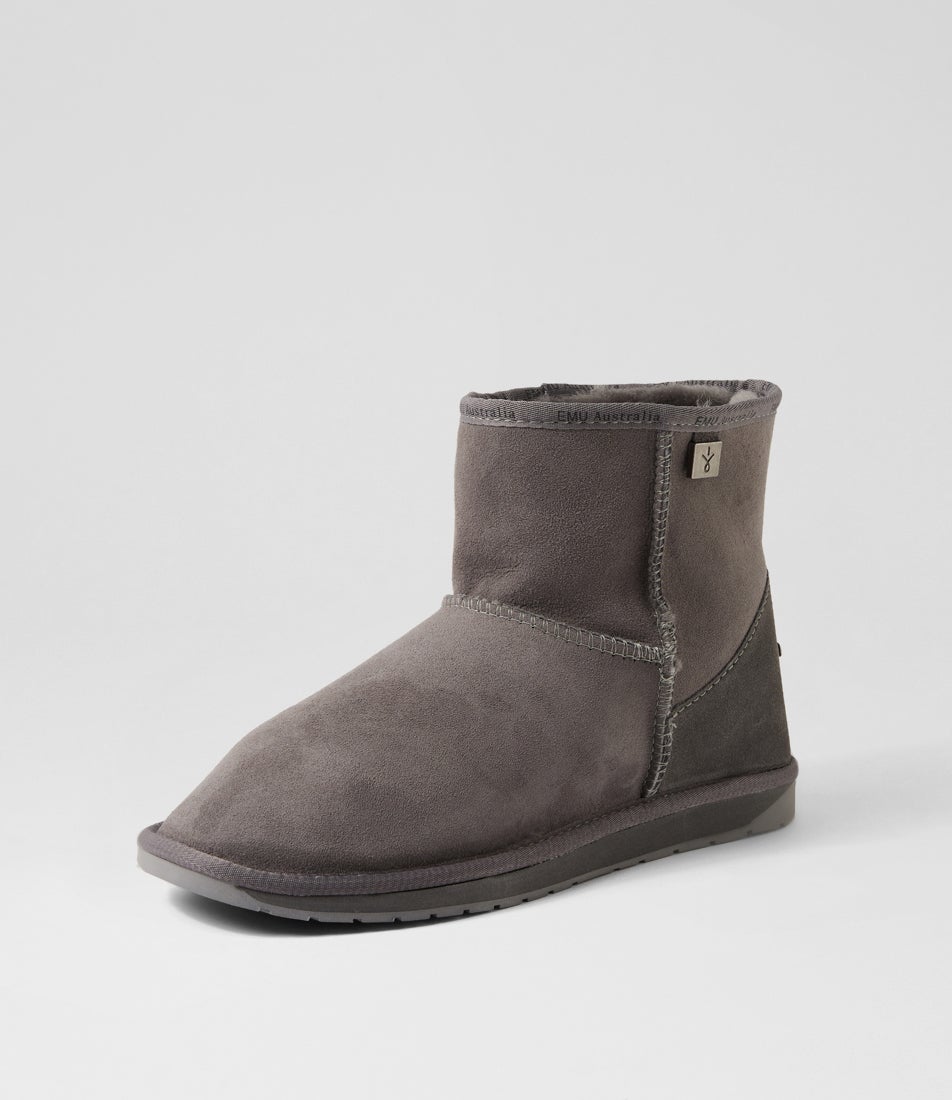 Platinum Stinger Mini M Charcoal Suede Slippers Platinum Stinger Mini M Charcoal Suede Slippers