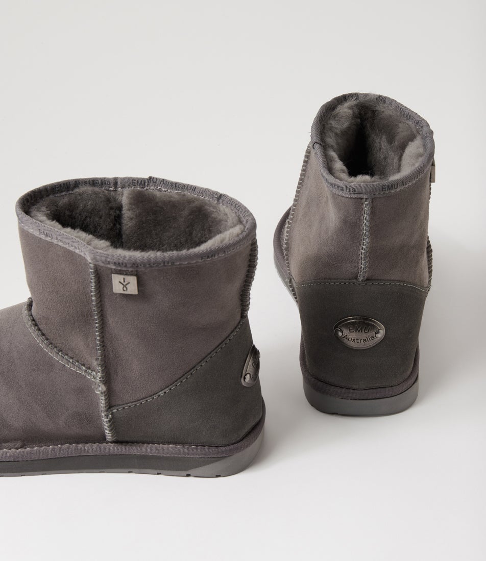 Platinum Stinger Mini M Charcoal Suede Slippers Platinum Stinger Mini M Charcoal Suede Slippers
