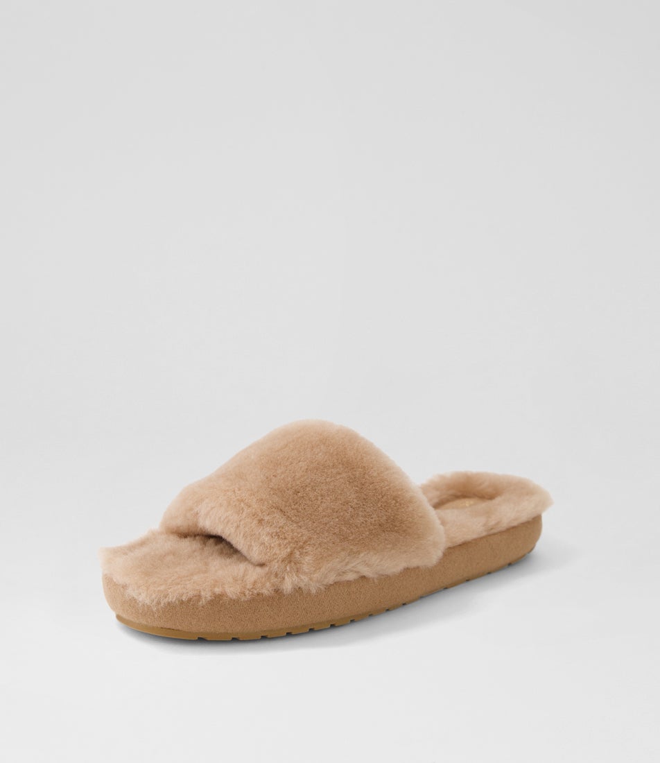 Mckay Camel Sheepskin Sandals