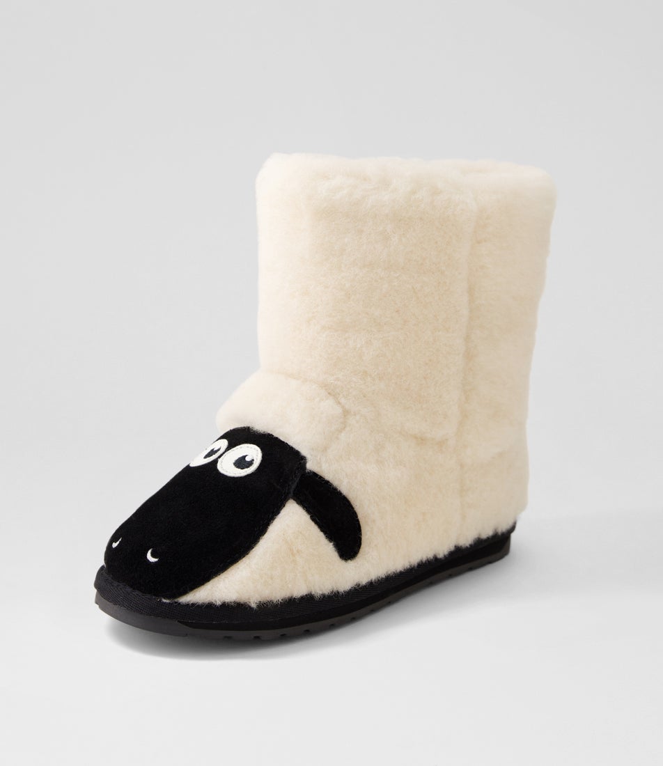 Shaun The Sheep Jnr Natural Sheepskin Ankle Boots