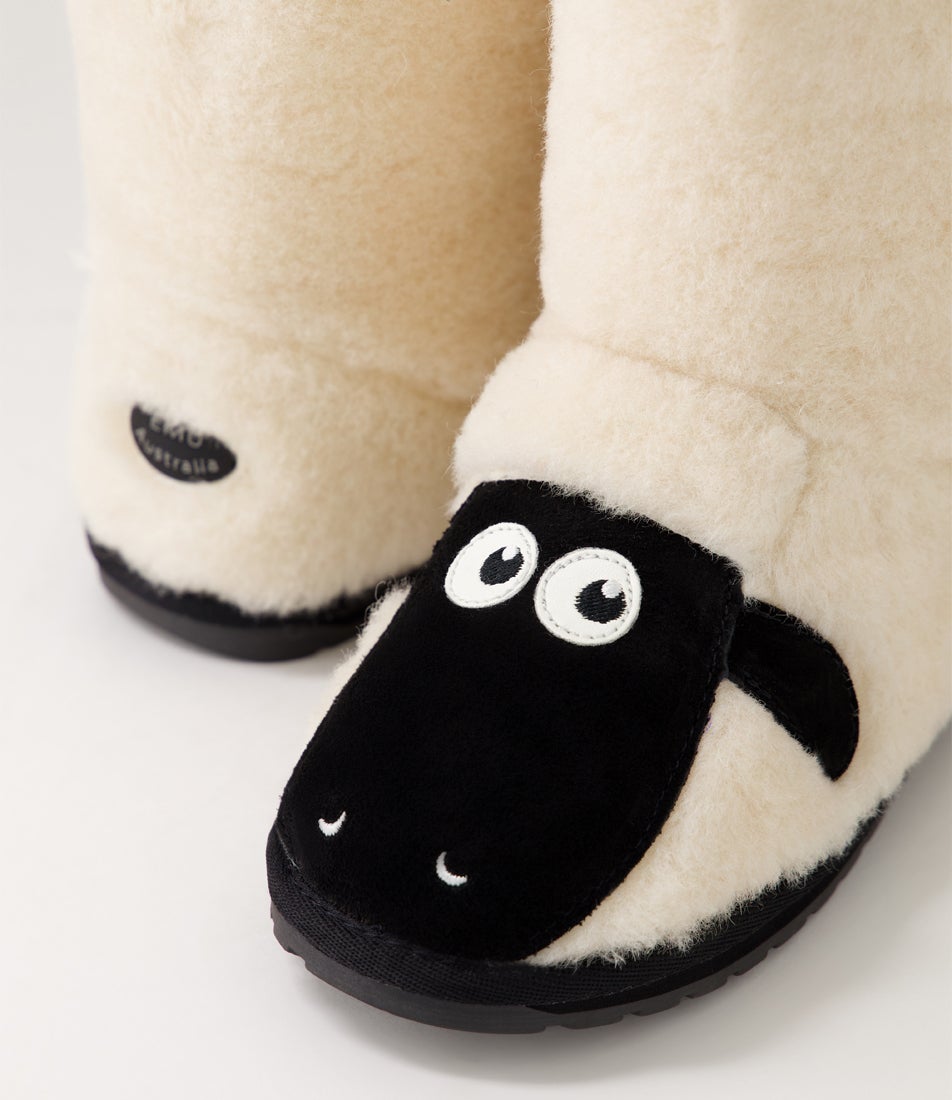 Shaun The Sheep Jnr Natural Sheepskin Ankle Boots