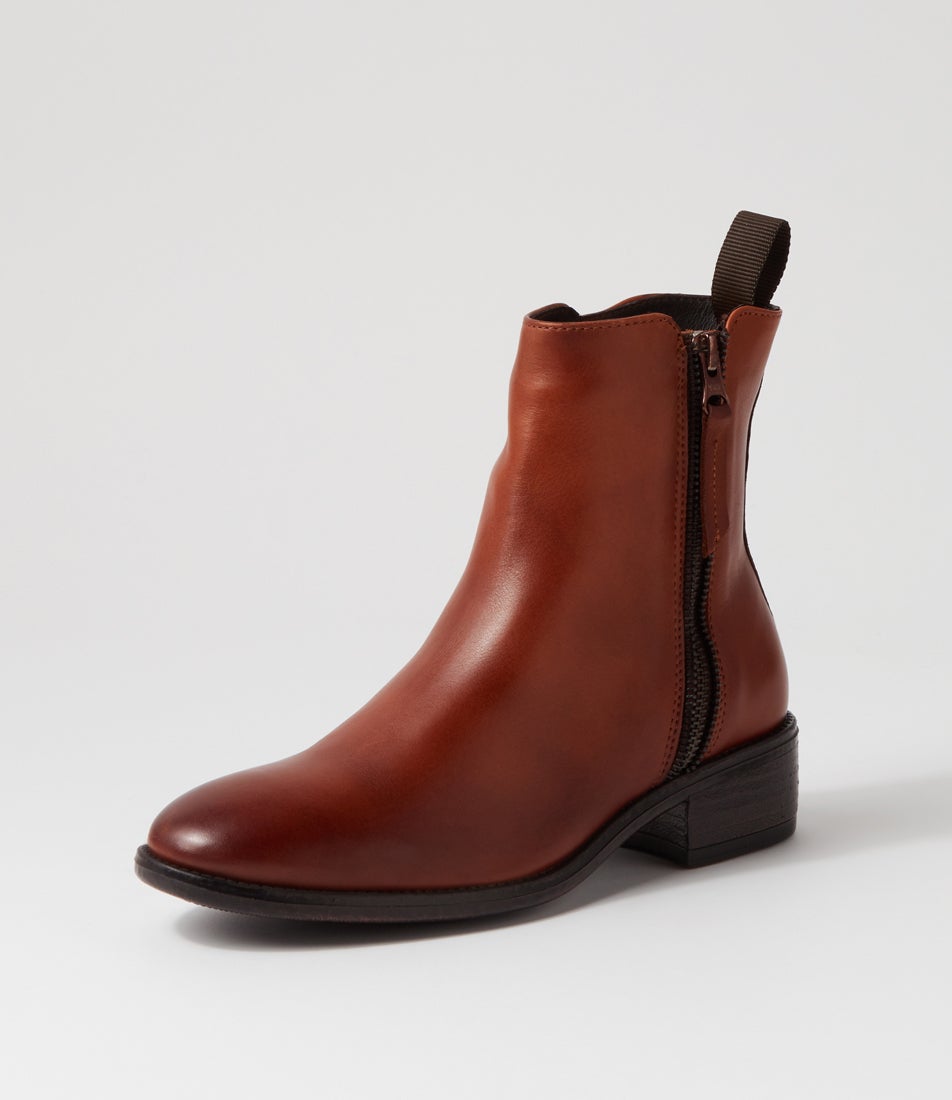 Celi Brandy Leather Ankle Boots