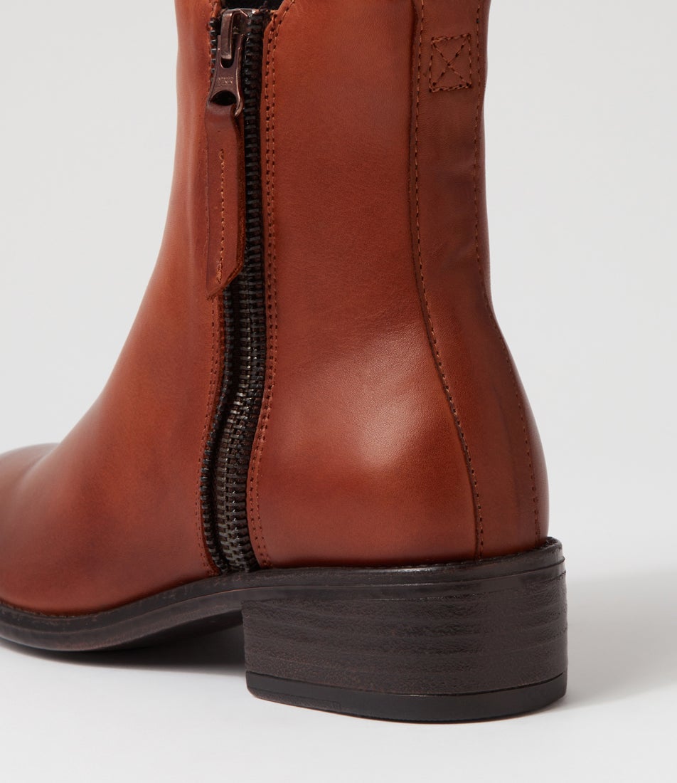 Celi Brandy Leather Ankle Boots