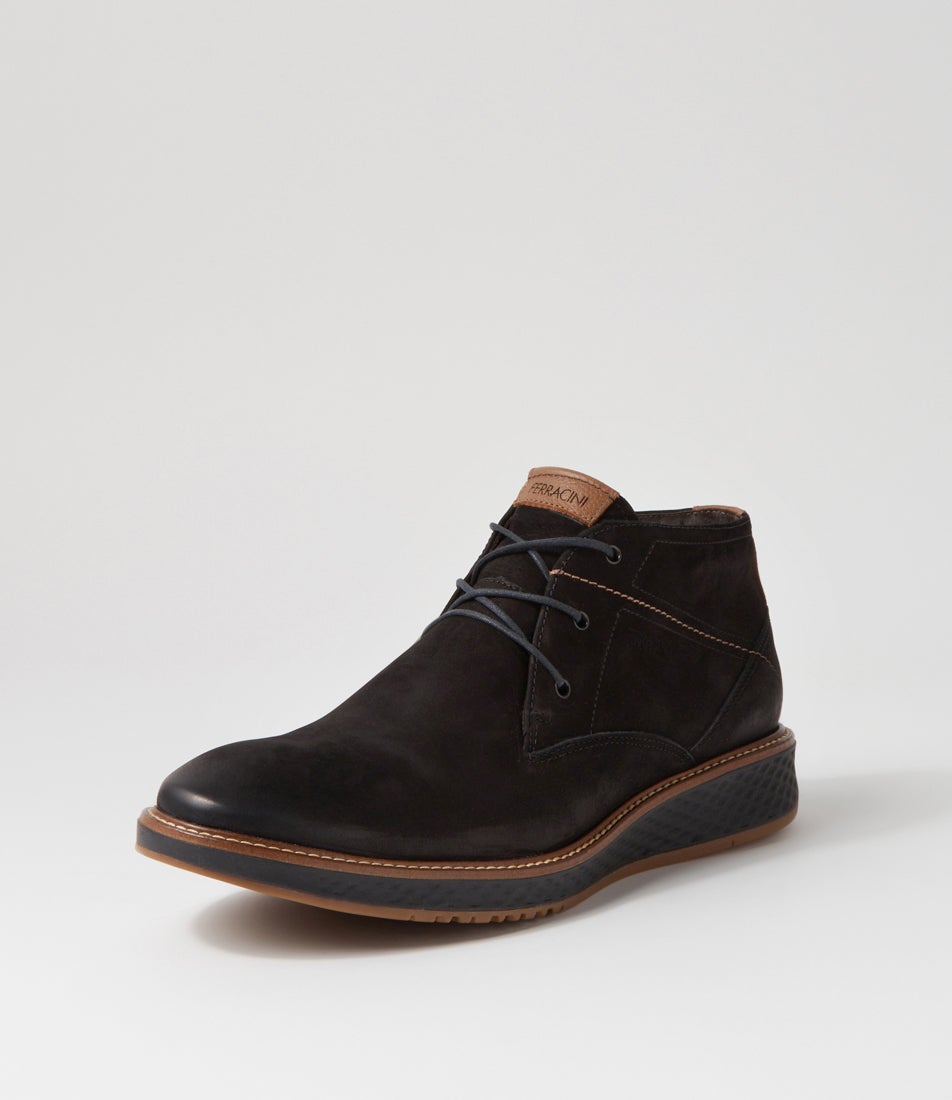 Kye Preto Nubuck Lace Up Boots
