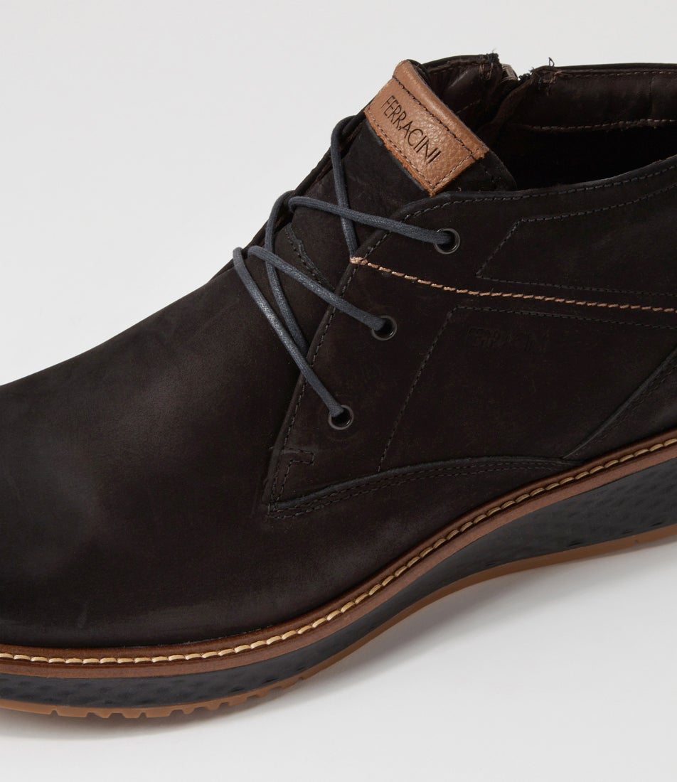 Kye Preto Nubuck Lace Up Boots