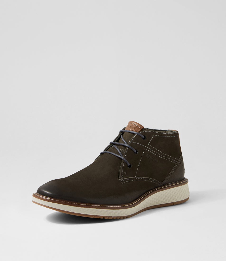 Kye Petrol Nubuck Lace Up Boots