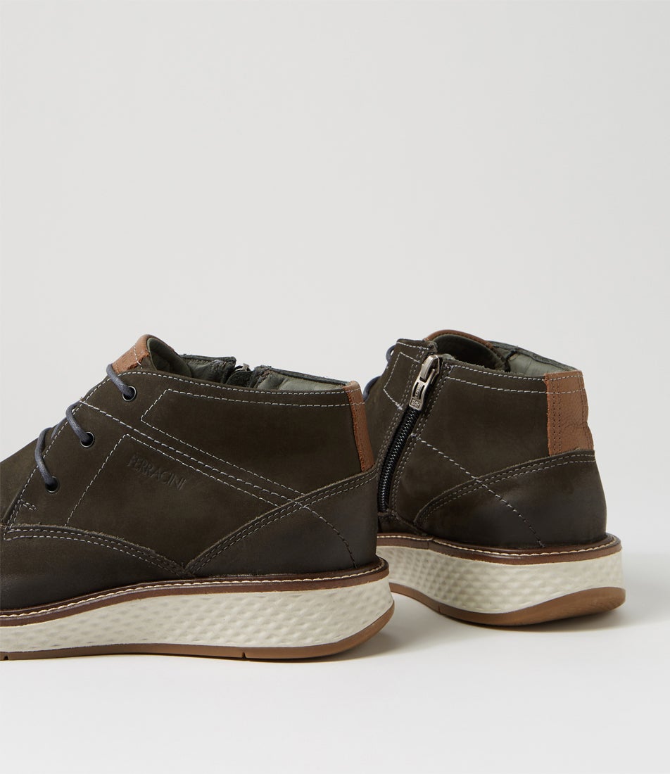 Kye Petrol Nubuck Lace Up Boots