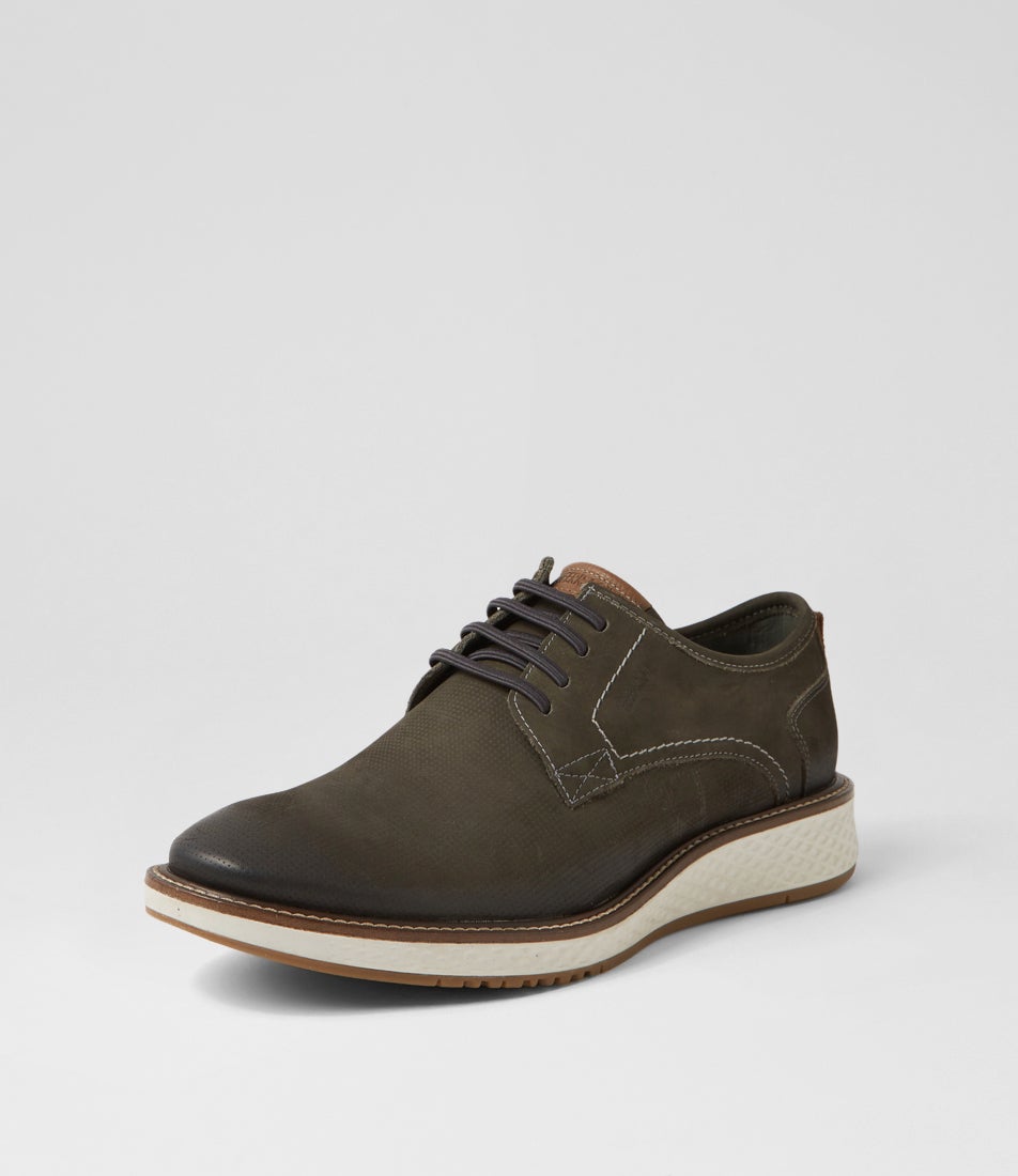 Kyrie Petrol Nubuck Lace Up Flats