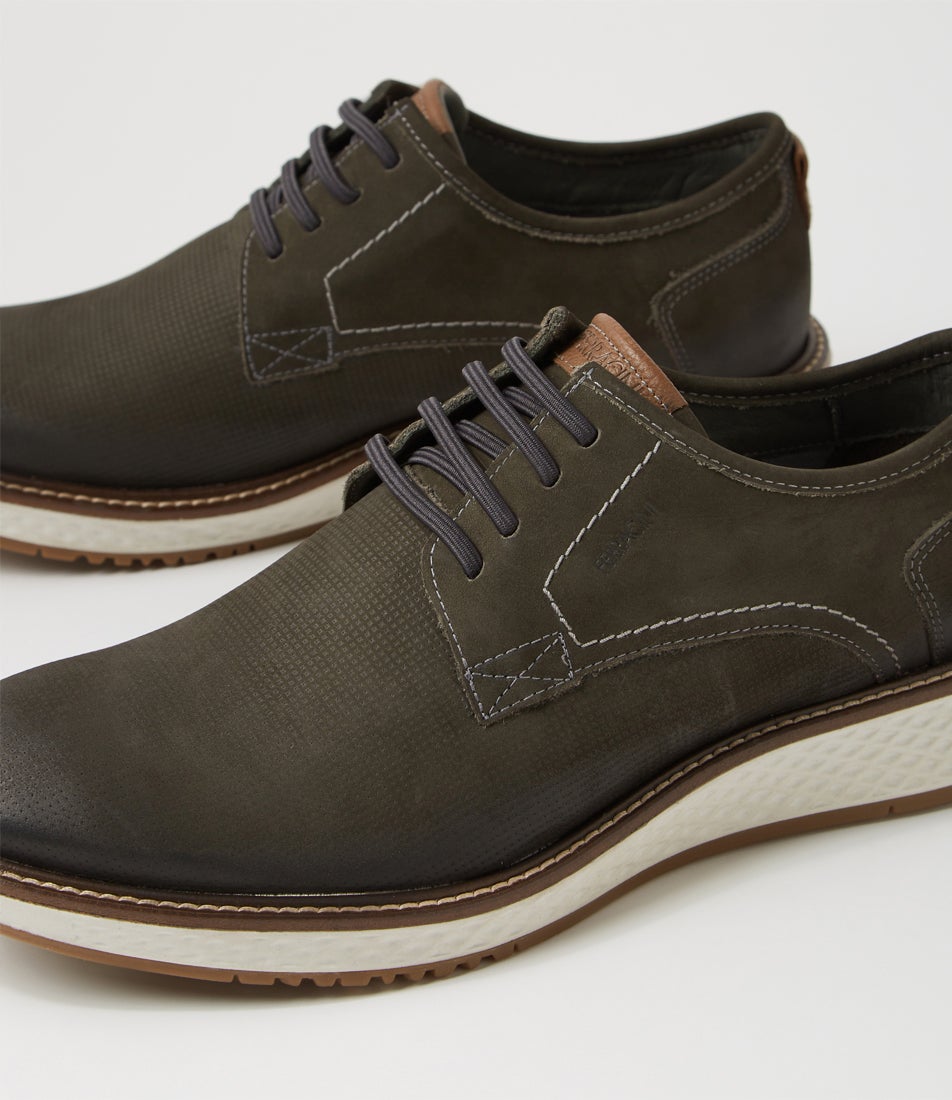 Kyrie Petrol Nubuck Lace Up Flats