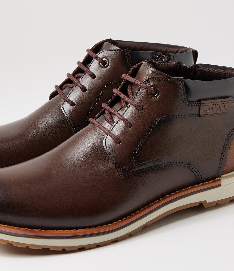 Tai Tabacco Leather Lace Up Boots
