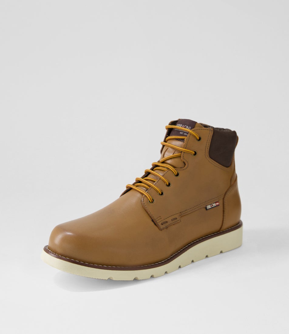 Jayden Havanna Leather Lace Up Boots