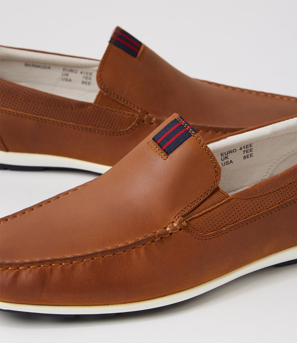 Bermuda Tan Crazyhorse Leather Loafers