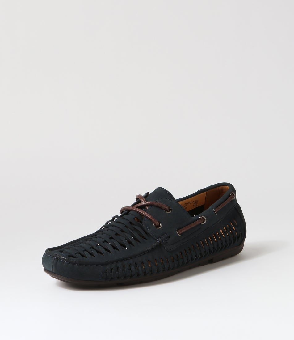 Cooper Lace Navy Nubuck Lace Up Flats