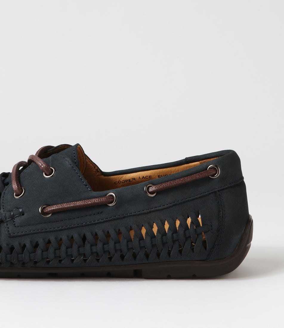 Cooper Lace Navy Nubuck Lace Up Flats