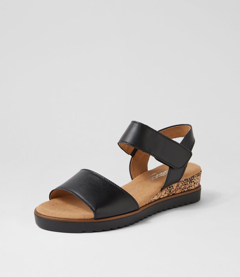Briva Schwarz Leather Sandals