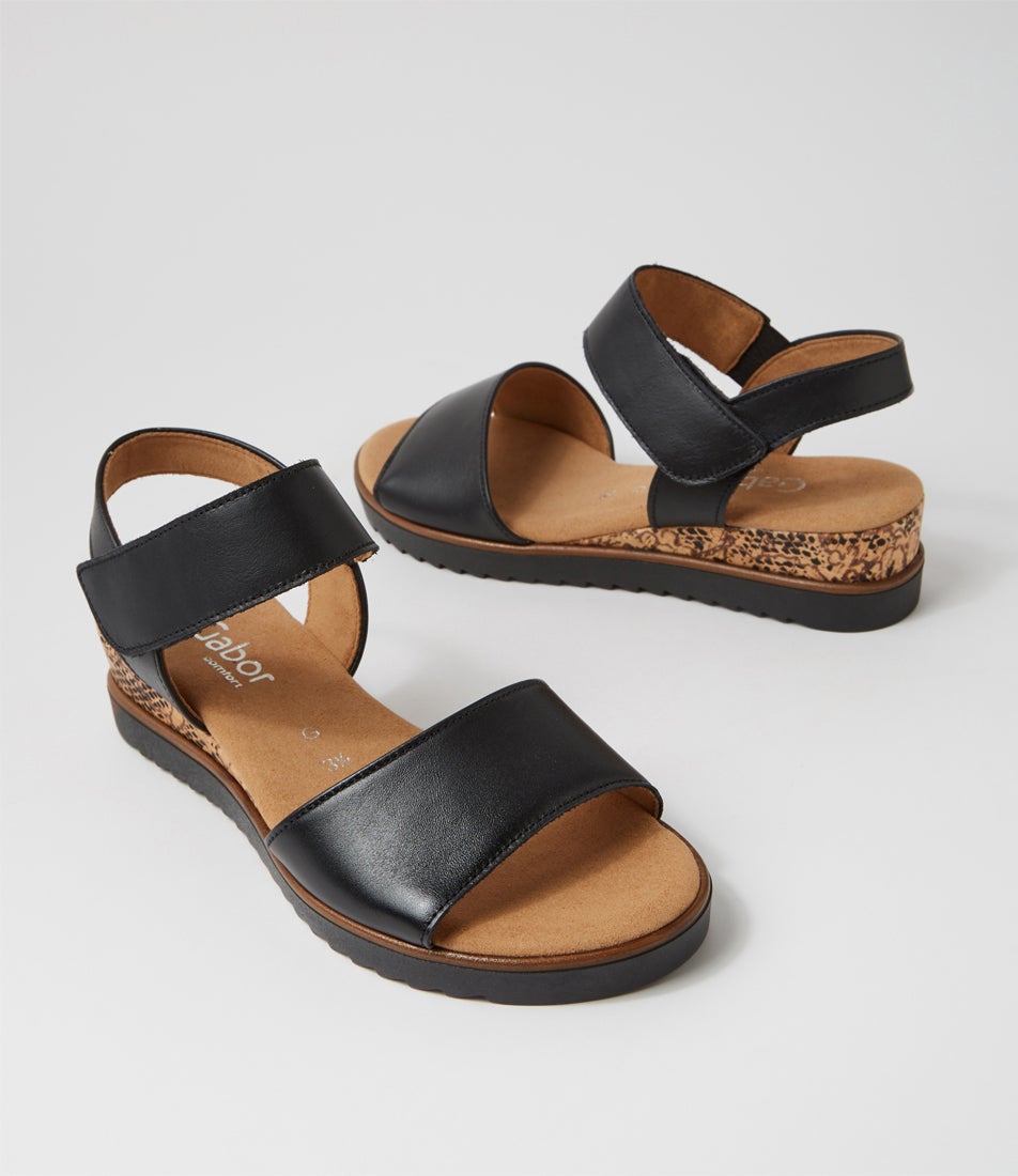 Briva Schwarz Leather Sandals