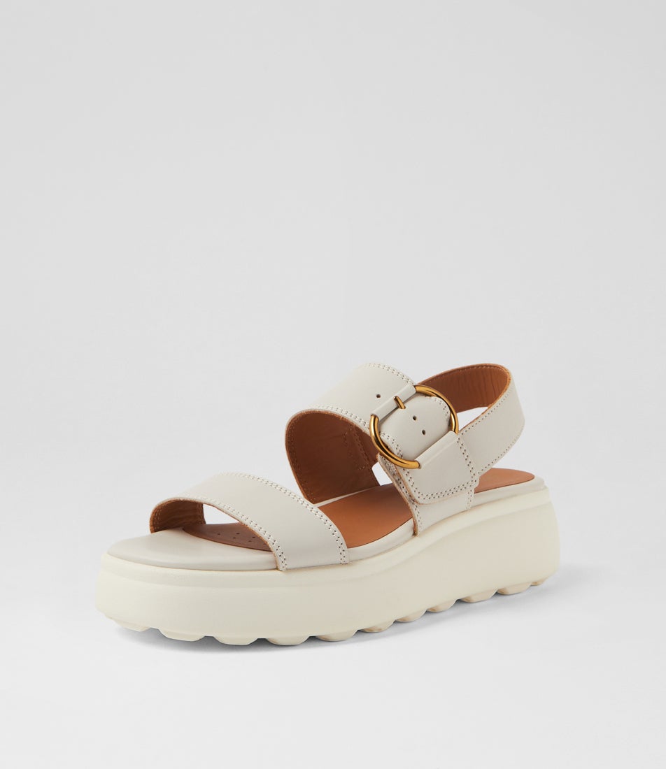 D Spherica Ec41 S B Light Sand Leather Flat Shoes