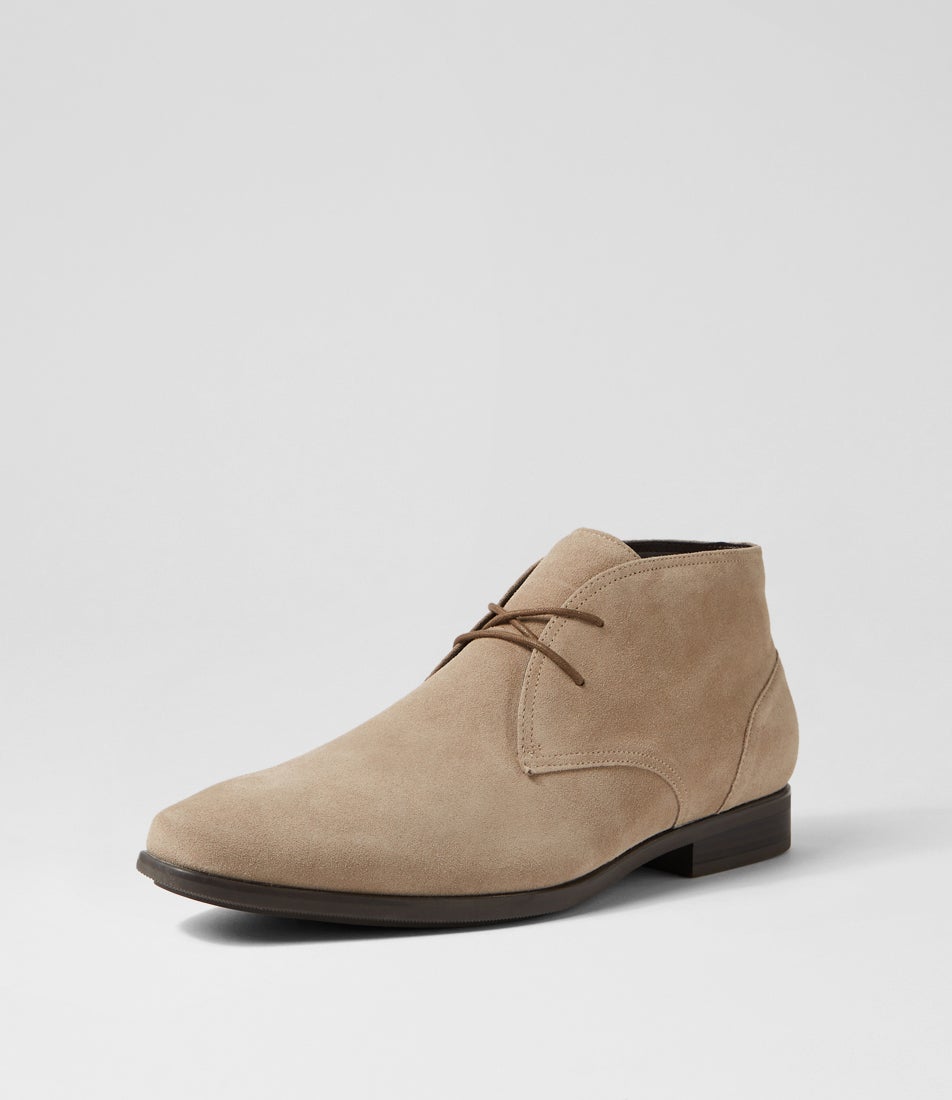Nuno Taupe Suede Lace Up Boots