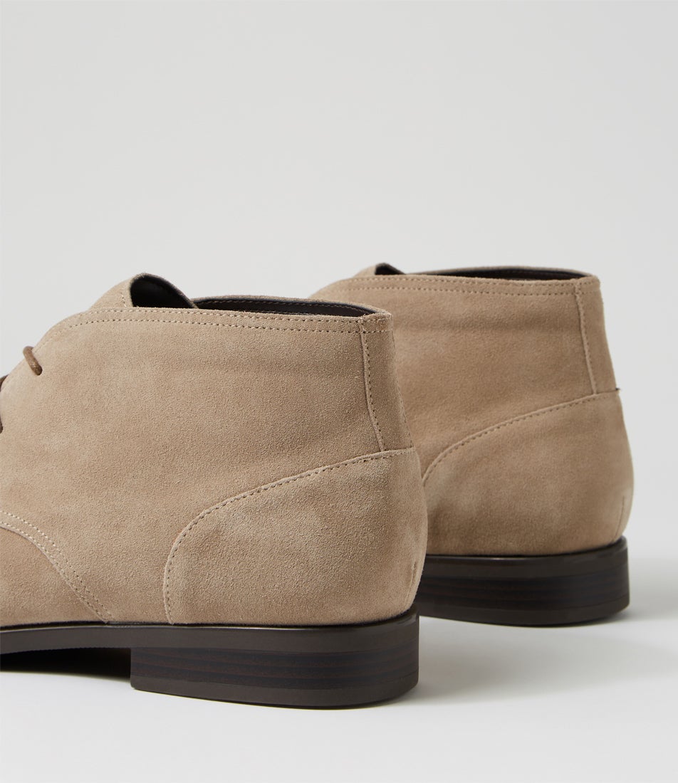 Nuno Taupe Suede Lace Up Boots