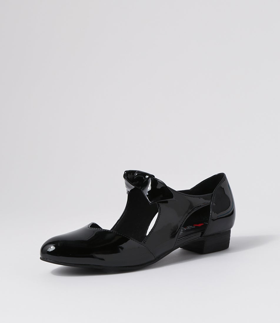 Estella Black Patent Pu Flat Shoes