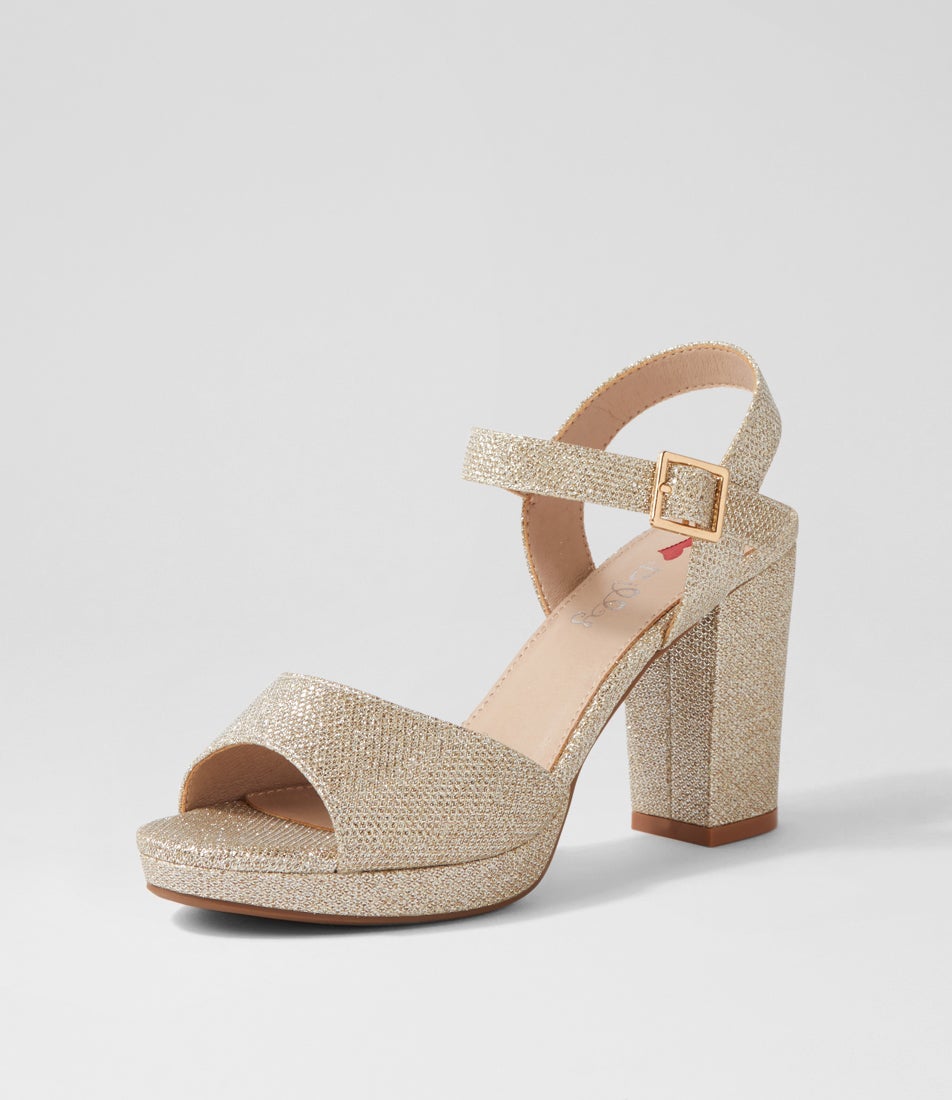 Bountys Pale Gold Glitter Sandals