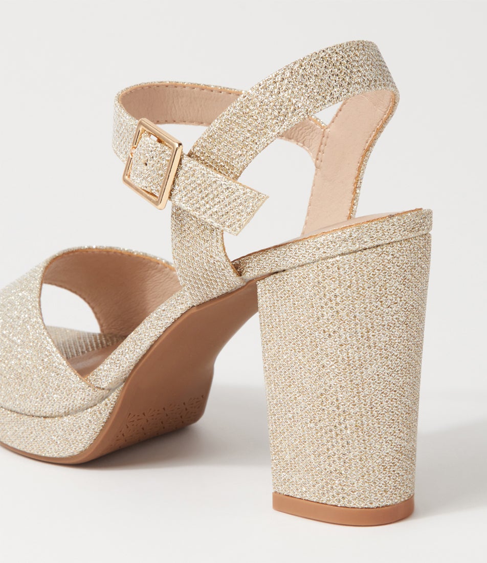 Bountys Pale Gold Glitter Sandals