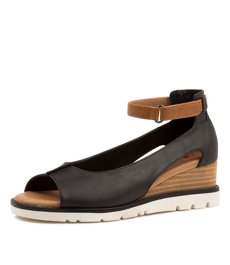 Reney Black Tan Sandals